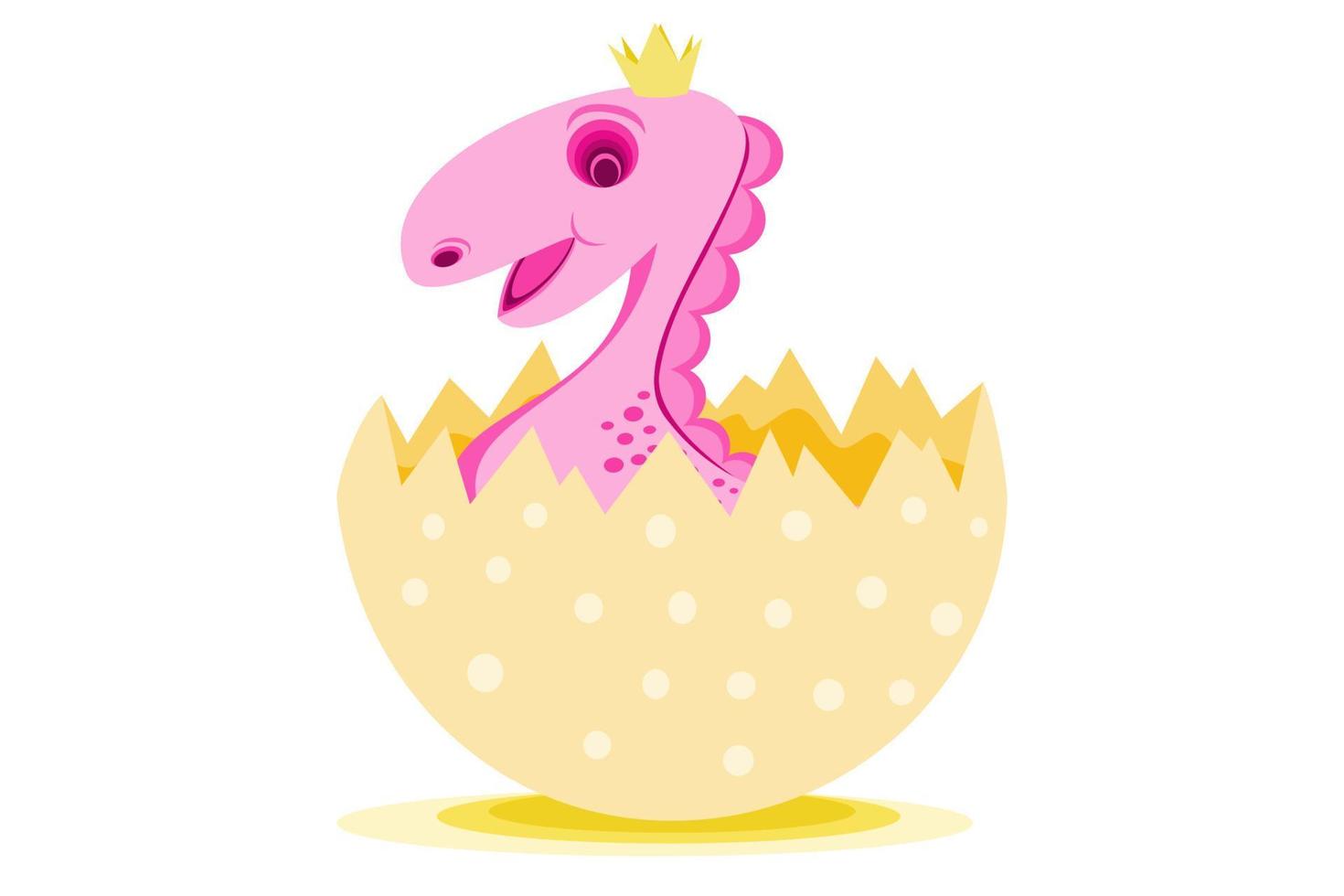 personagem de desenho animado dinossauro rosa coroado em ovo em